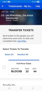 Les Miserables ticket dublin 6th June 1pm