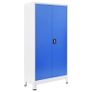 Office Cabinet Metal 90x40x180 cm Grey and Blue Image 2