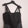 Zara Charcoal Dark Grey Pleated Corset-Style Strap Midi Dress Size L Image 8