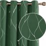Blackout Curtains, Thermal Insulated Curtains, Wave Line Foil Printed Ring Top Curtains (MULTIPLE SIZES/COLOURS) Image 5