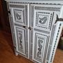 Bone Inlay Stenciled Cabinet Image 7