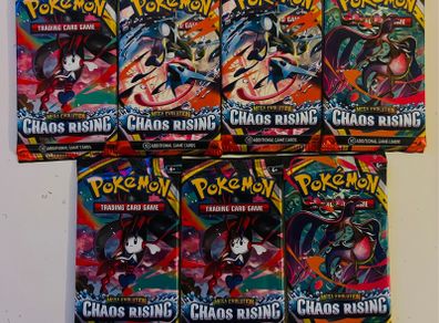 Pokemon Chaos Rising 7 booster packs NEW