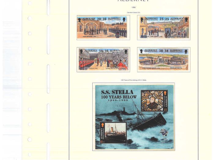 1983-1999 Alderney Stamp collection including commemorative and definitive stamps on Lighthouse hingeless pages (16 pages)