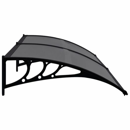 Door Canopy Black 200x80 cm PC