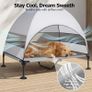 Elevated Dog Bed with UV-Proof Canopy, Raised Outdoor Dog Tent with Powerful Anti-Slip Feet, Portable Pet Cot with Wider Shade, Raised Cooling Bed for Camping, Backyard, Beach (Grey, XL) Image 5