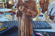 Beautiful Old Large Statue St. Anthony of Padua Holding the Child Jesus. St. Anthony is recognized as the Patron Saint of Lost Things and Desperate Situations, Similar figurines are crafted in Italy or the Valgardena region, Postage Available or collectio