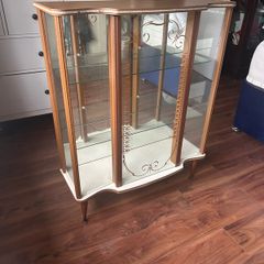 Vintage Retro Glass Display Cabinet China Cabinet  Mid Century Style