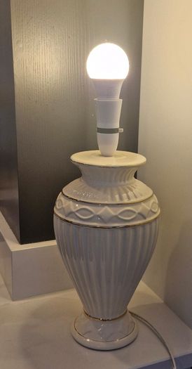Two Cream Lamp Stands