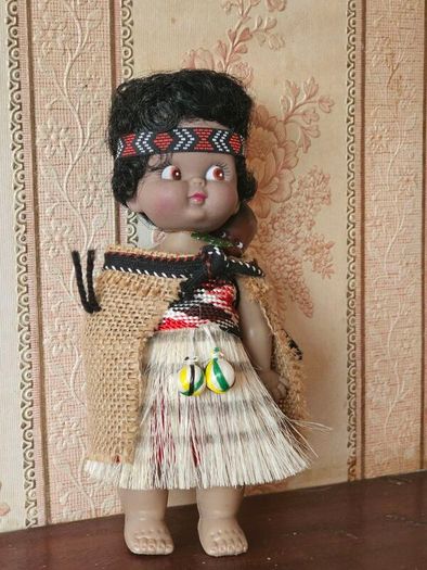 Vintage Maori Doll, Original Box New Zealand Souvenir 1960s 1970s