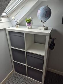 Kallax ikea unit with 5 boxes included