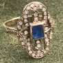 Ring Gold Sapphire Diamond Ring Image 2