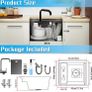 Hidden Concealed Kitchen Bar Sink with Folding Faucet, Hidden Stainless Steel Undermount Workstation Bar Sink for Small Prep RV (Black, 30x45x22CM) Image 6