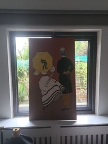 Hand painted Lady and Gentleman on wood
