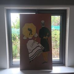 Hand painted Lady and Gentleman on wood