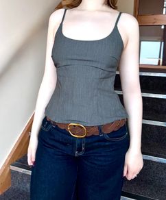 H&M Grey Structured Cami Top - Size M/38/10