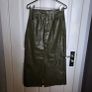 Green PU leather long skirt, size 10 Image 3