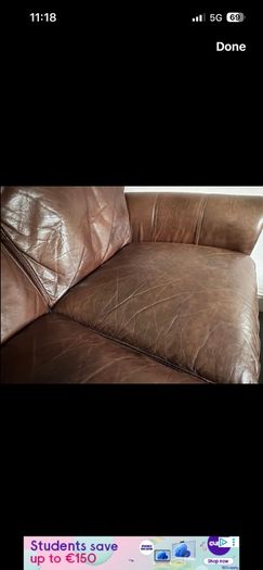 Natuzzi brown leather two seater sofa