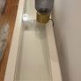 White Table with Glass Inset Top Image 2
