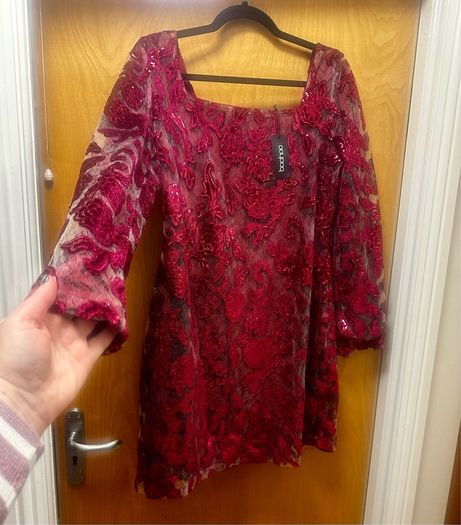 Brand new with tags Boohoo sparkly red mini dress