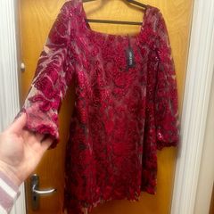 Brand new with tags Boohoo sparkly red mini dress