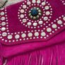 Suede Pink Shoulder Bag with chain strap Image 2
