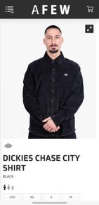 Dickies Chase City Black Corduroy Overshirt - Medium
