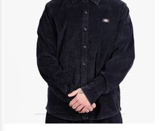 Dickies Chase City Black Corduroy Overshirt - Medium