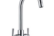 Chrome Kitchen Sink Mixer Tap | Swan Neck Twin Lever
