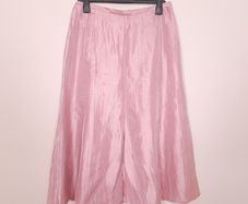 Jacques Vert Pink Metallic Shimmer Pleated Flowy Midi Skirt 14UK/42EU