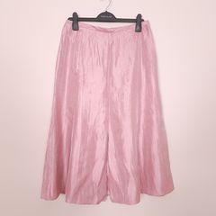 Jacques Vert Pink Metallic Shimmer Pleated Flowy Midi Skirt 14UK/42EU