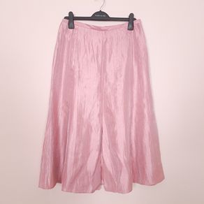 Jacques Vert Pink Metallic Shimmer Pleated Flowy Midi Skirt 14UK/42EU