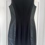 Karen Millen Faux Leather Panel Draped Pencil Dress - Black - Size UK 10 Image 4