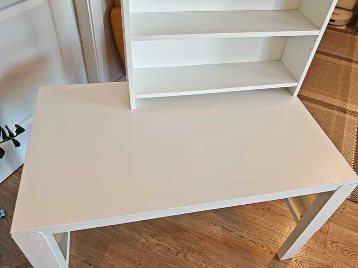 IKEA PAHL Desk with Shelf Unit + Cable Organiser - White
