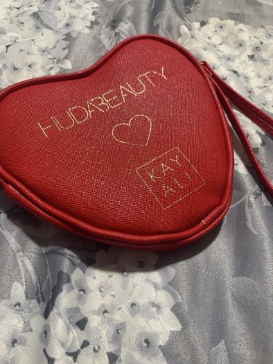 huda beauty x kayali heart makeup bag