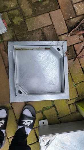 Recessed manhole and AJ lid and frame
