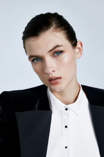 Zara Velvet Jacket With Contrast Lapels