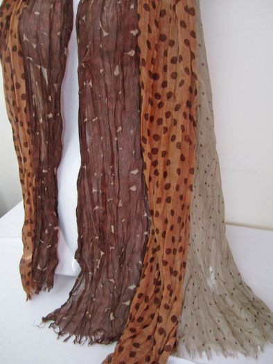Fashion Polka Dot 3 Shades Dark Coffee Brown Scarf