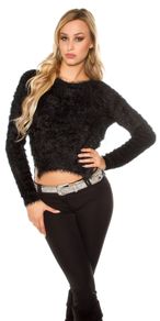 _high_low_soft_sweater__Color_BLACK_Size fits s-m
