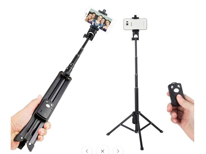 2in1 Portable Mini Cellphone Selfie Stick Tabletop Tripod With Remote Controller