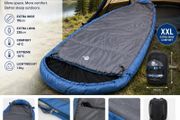 XXL  Camping Sleeping Bag  Extreme Wide Ellipse Sleeping Bag 230x110cm Blue Grey