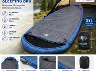 main image for ad XXL  Camping Sleeping Bag  Extreme Wide Ellipse Sleeping Bag 230x110cm Blue Grey