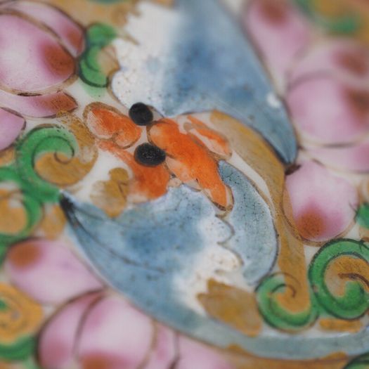 Antique Chinese Canton Rose Medallion Porcelain Plate Hand Painted (19th Century)