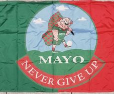 Mayo GAA flag Never Give Up.3ft x 2 ft.