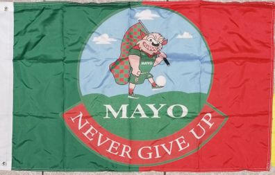 Mayo GAA flag Never Give Up.3ft x 2 ft.