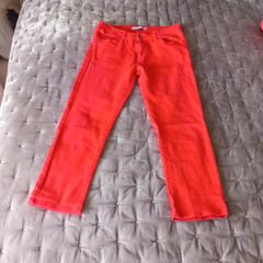 Mid rise Red capri Jeans / trousers
