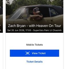 Two Zach Bryan tickets