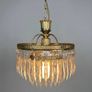 Vintage 1960s French Brass & Crystal Waterfall Chandelier Image 5