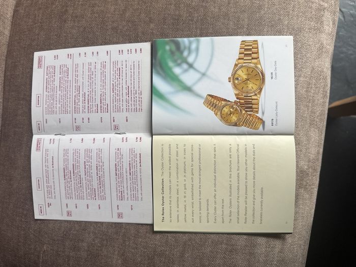 1996 mini rolex oyster brochure and price list