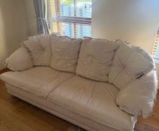 Leather cream sofa