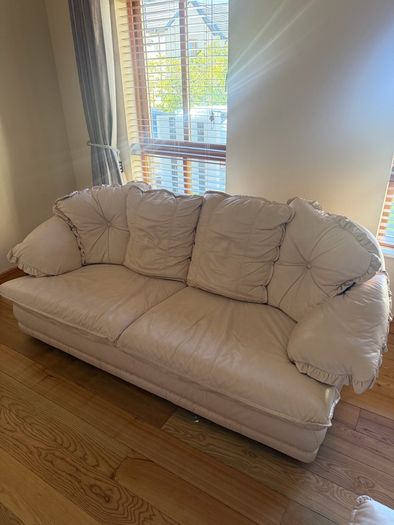 Leather cream sofa